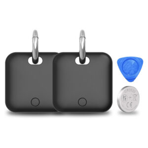 Tracker Tags-2 Pack(iOS Only) Compatible with Apple with 1 Battery,Replaceable Battery,Bluetooth Luggage Smart GPS Tag Works with Apple Find My APP,Item Finders for Dog/Key/Luggage
